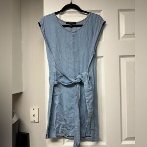 Lightwash Denim Belted Dress